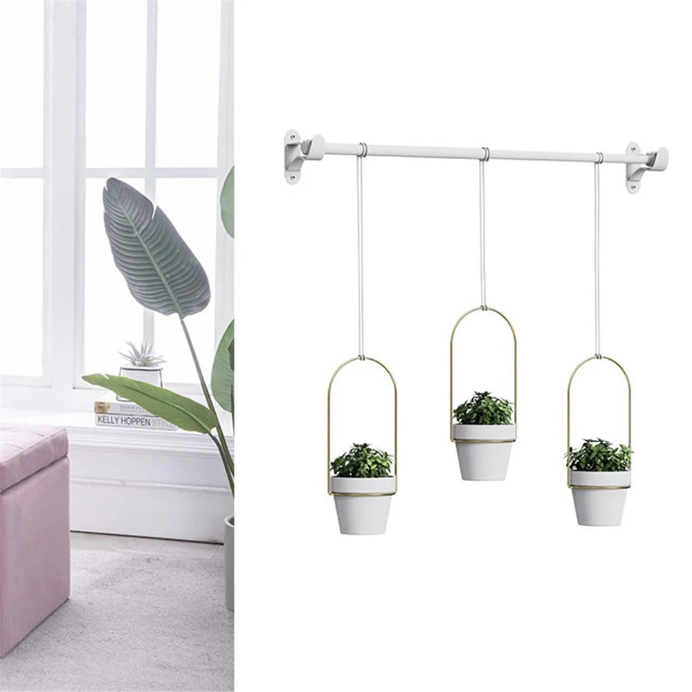 001- ZJ-SS01 Hanging Planters 3-in-1 Indoor Plant Flower Pot Holder - White - 3