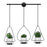 001- ZJ-YX08 3-in-1 Flower Pot Holder Wall-mounted Geometric Iron Hanging Rack - 1