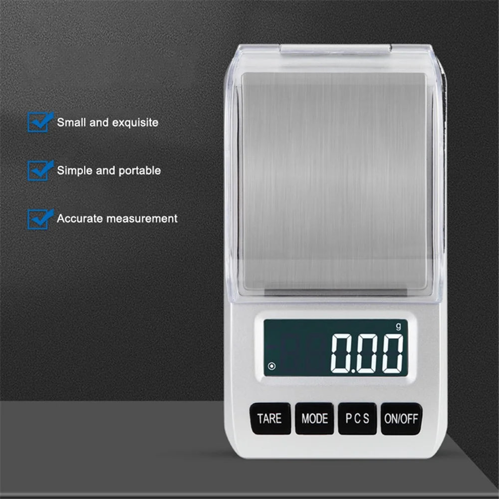 500g / 0.01g 6 Units Pocket Jewelry Scale Stainless Steel Mini Electronic Scale with 1g Calibration Weight - 3