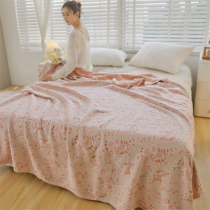 180x200cm Class A Cotton Gauze Blanket Home Summer Towel Quilt Air Conditioning Blanket - Cookie Bear - 3