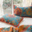 K-70 150x200cm Cotton Throw Blanket Towel Quilt + 2 Pillow Covers 3-Piece Bedding Set - Elegant Style - 3