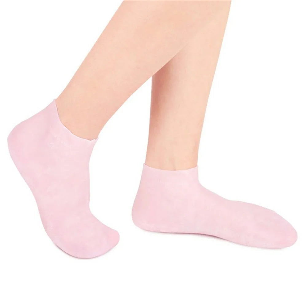 1 Pair Silicone Moisturizing Socks for Dry Cracked Feet Cracked Heels and Softening Rough Skin - White - 6