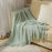 JB014 127x180cm Rhombus Texture Knitted Blanket Sofa Throw Blanket with Tassel - Mint Green - 1