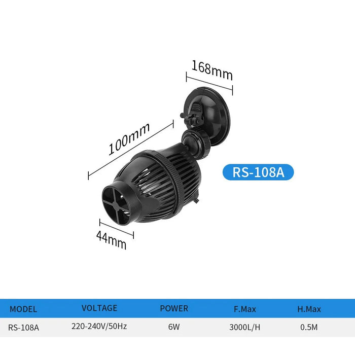 RS-108A 6W 3000L / H Single-head Fish Tank Wave Making Pump Aquarium Flow Maker Pump, EU Plug - 3