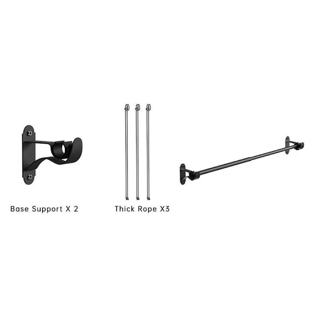 001-ZJ-YXH001 3Set Hanging Flower Pot with Extendable Hanging Rod Garden Basket Wall-Mounted Flowerpot - Black - 4