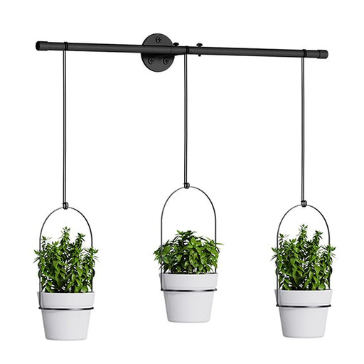 001-ZJY-PT3JB ZJY-PT3HB Detachable Wrought Iron Hanging Flower Pots with Plastic Baskets (Set of 3) - Black - 1