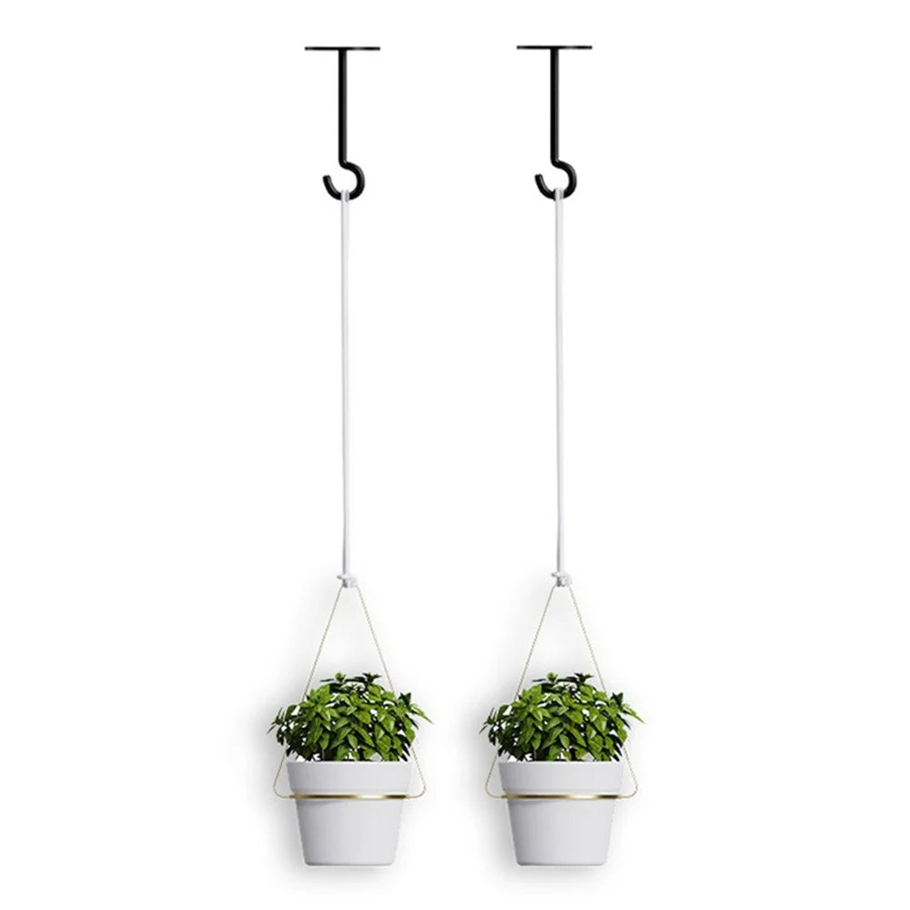 001-ZJY-ST2A ZJY-ST2 Detachable Hanging Flower Pots with Wall Hooks (2 Set) - Gold - 1