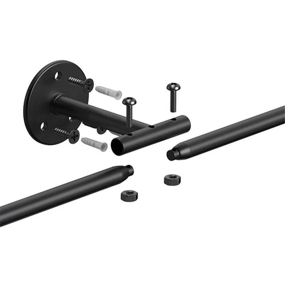 001 Hanging Flower Pots Wall-Mounted Planter Rod with Detachable Baskets (Set of 2) - Black - 3