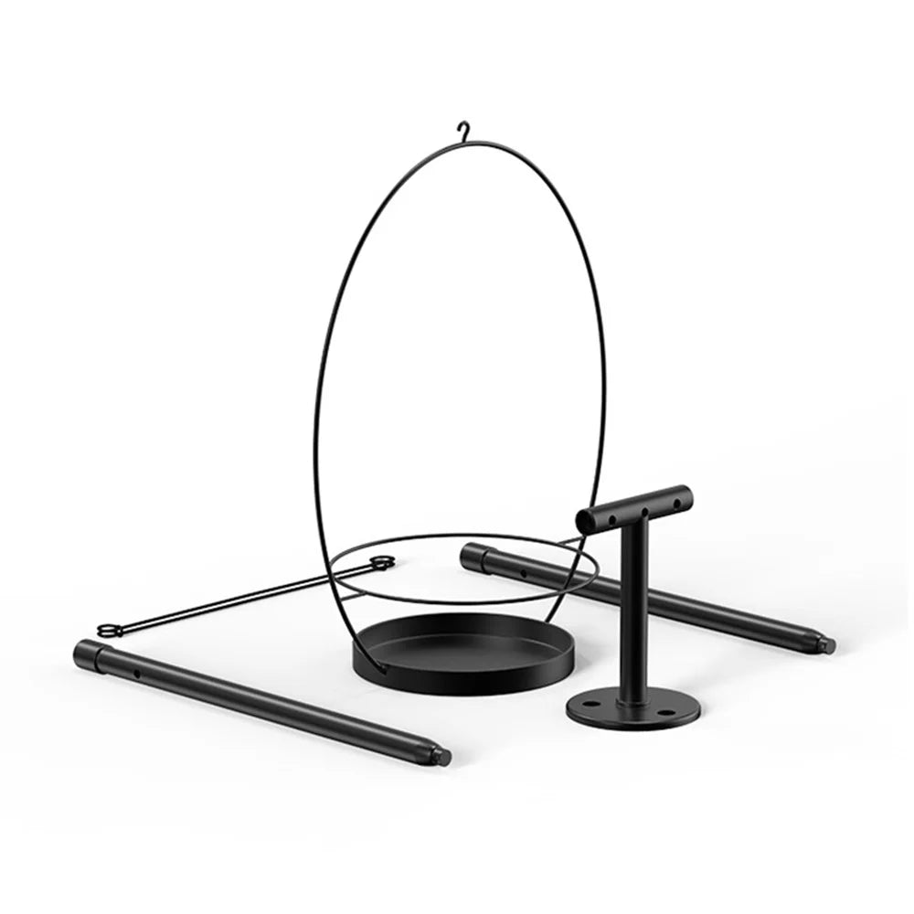 001 Hanging Flower Pots Wall-Mounted Planter Rod with Detachable Baskets (Set of 2) - Black - 4