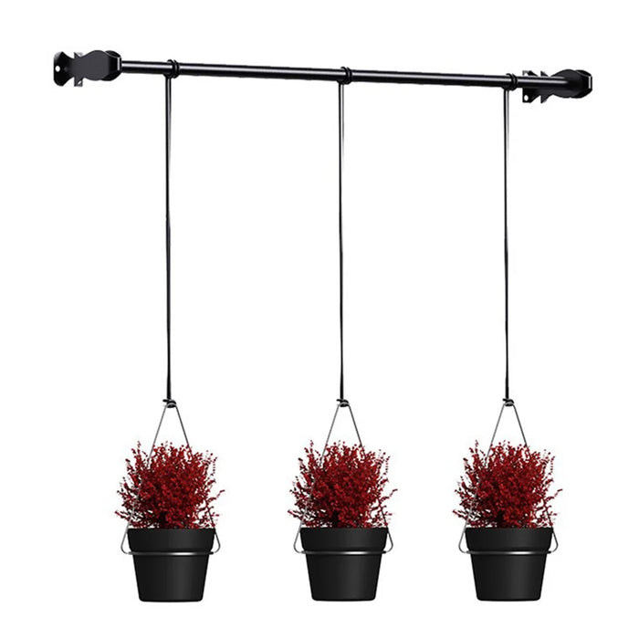 001-ZJY-ST3J ZJY-ST3H Set of 3 Hanging Flower Pot Holder Wall-Mounted Planters Hanger - Black Basin Ring - 1