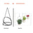 001-ZJY-ST3J ZJY-ST3H Set of 3 Hanging Flower Pot Holder Wall-Mounted Planters Hanger - Black Basin Ring - 2