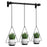 001- ZJ-YXH001 Set of 3 Hanging Flower Pot Wall-Mounted Gardening Plant Hangers with Extendable Rod - Black+Triangle - 1