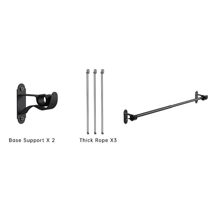 001- ZJ-YXH001 Set of 3 Hanging Flower Pot Wall-Mounted Gardening Plant Hangers with Extendable Rod - Black+Triangle - 3