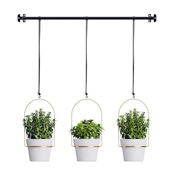 001- ZJY-PT3 Hanging Flower Pot Holder Movable Plant Hangers (Set of 3) - Golden Basin Ring - 1