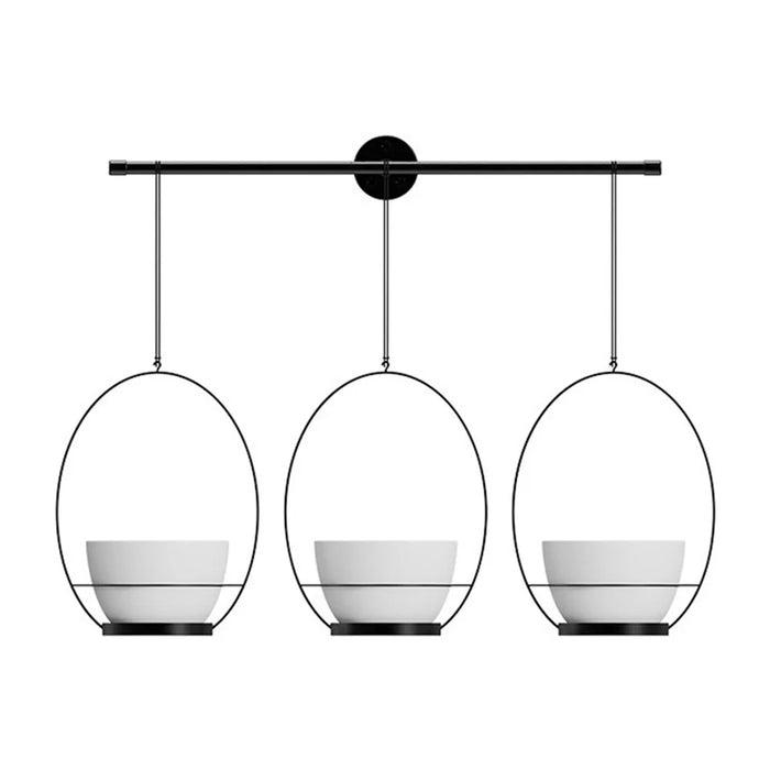 001- ZJY-GT3 ZJY-GT2 Set of 3 Hanging Plant Hangers Detachable Wall-Mounted Flower Pot Holder - Black - 4