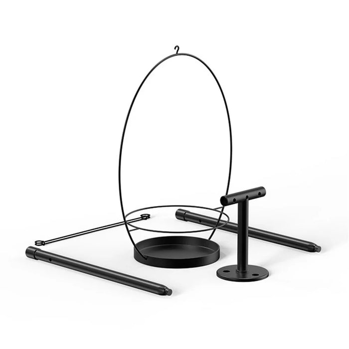 001- ZJY-GT3 ZJY-GT2 Set of 3 Hanging Plant Hangers Detachable Wall-Mounted Flower Pot Holder - Black - 6