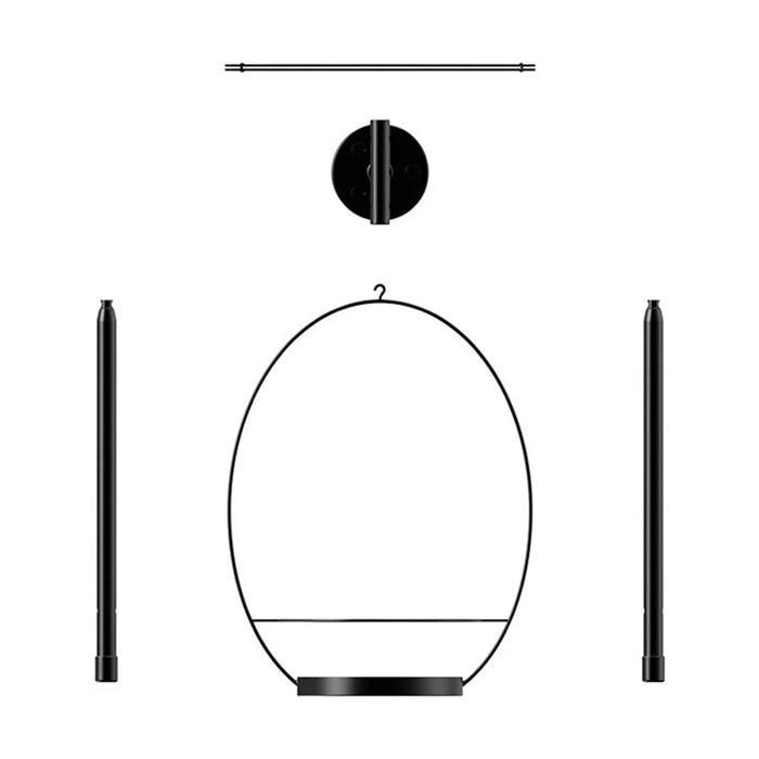 001- ZJY-GT3 ZJY-GT2 Set of 3 Hanging Plant Hangers Detachable Wall-Mounted Flower Pot Holder - Black - 7