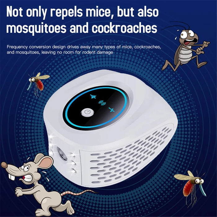 HS218 Mice Repellent Ultrasonic Pest Repeller Mouse Deterrent Rat Control for House Attic - Black / US Plug - 7