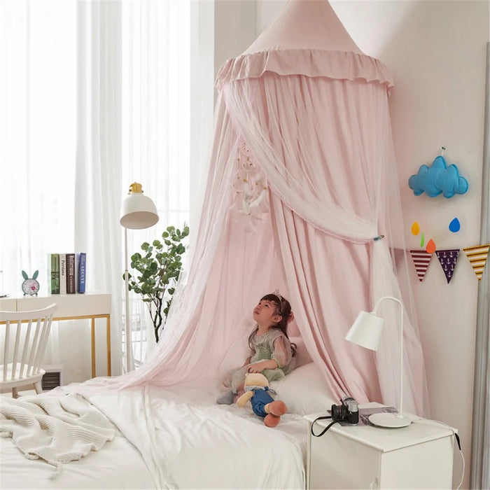 003 Polyester Bed Canopy Blackout Dome Bed Netting Canopy Dustproof Mosquito Net Bed for 1.8-2m Bed - Princess / Pink - 1