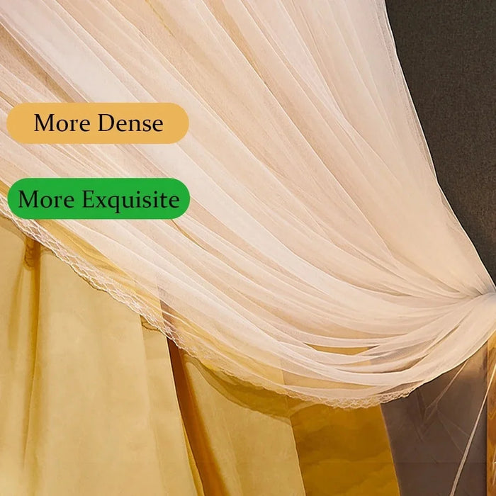 003 Polyester Bed Canopy Blackout Dome Bed Netting Canopy Dustproof Mosquito Net Bed for 1.8-2m Bed - Princess / Pink - 3