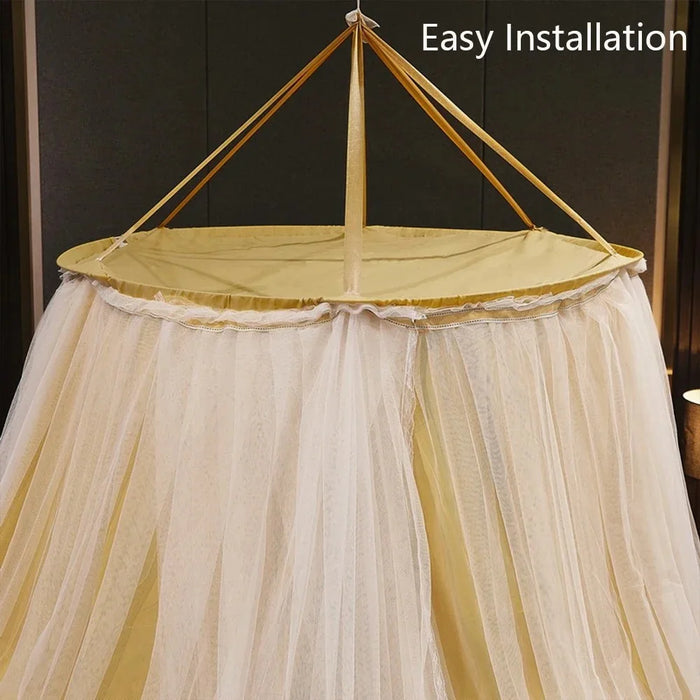 003 Polyester Bed Canopy Blackout Dome Bed Netting Canopy Dustproof Mosquito Net Bed for 1.8-2m Bed - Princess / Pink - 4