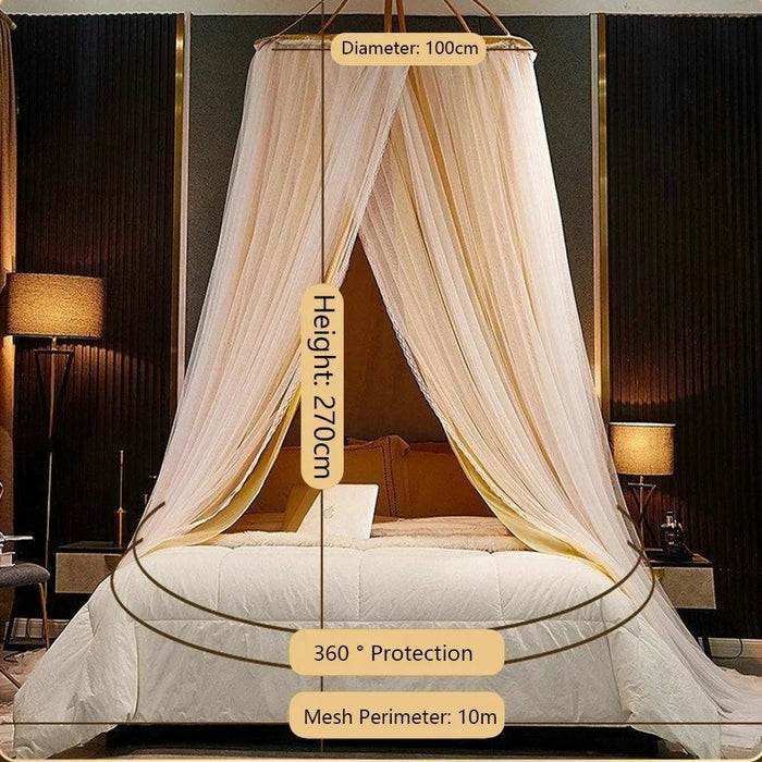 003 Polyester Bed Canopy Blackout Dome Bed Netting Canopy Dustproof Mosquito Net Bed for 1.8-2m Bed - Princess / Pink - 5