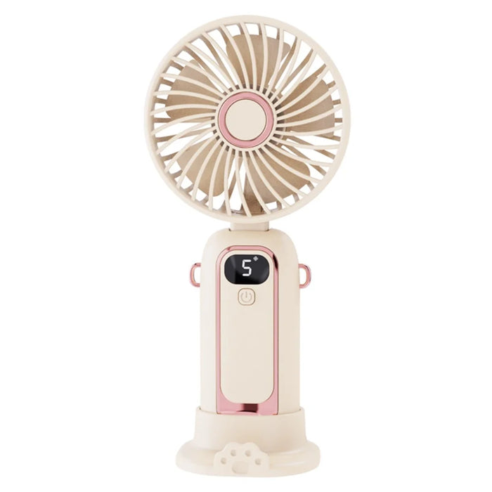 Portable Neck-Mounted Fan Rechargeable Desktop Personal Summer Cooler - White - 1