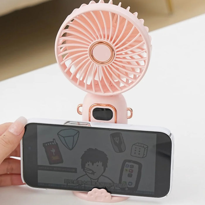 Portable Neck-Mounted Fan Rechargeable Desktop Personal Summer Cooler - White - 5