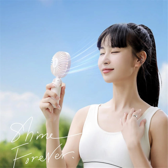 Portable Neck-Mounted Fan Rechargeable Desktop Personal Summer Cooler - White - 6
