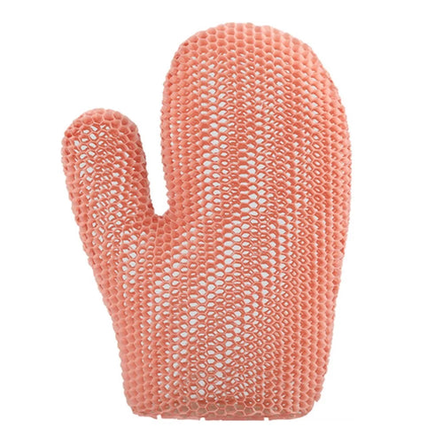 Exfoliating Bath Gloves TPU Skin Exfoliator for Body Exfoliating Body Scrub Gloves - Pink - 1