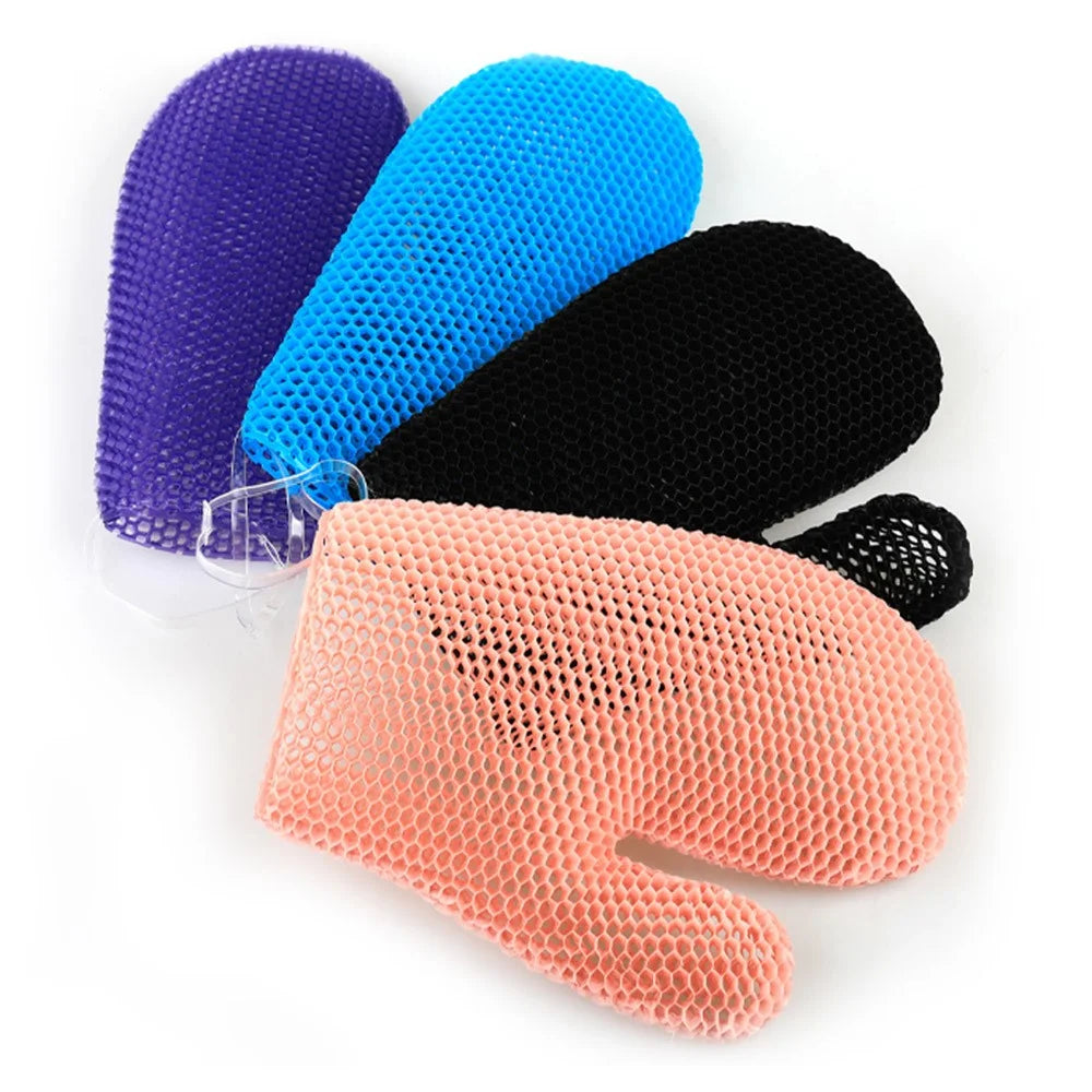 Exfoliating Bath Gloves TPU Skin Exfoliator for Body Exfoliating Body Scrub Gloves - Pink - 5