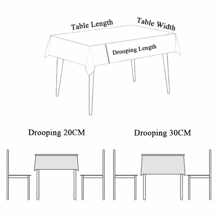 150x305cm Tabletop Cover Clear PVC Waterproof Oil-proof Square Tablecloth - 7