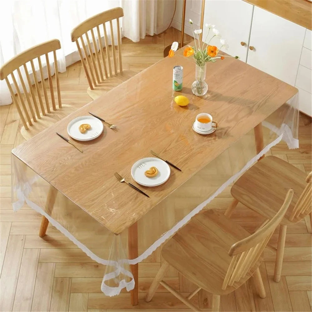 150x190cm Clear PVC Table Mat Watertight Dust-proof Desktop Table Cloth - 2