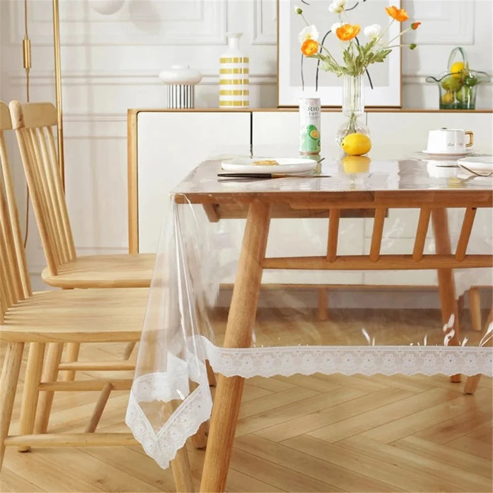 150x150CM Clear PVC Table Pad Protector Desktop Cover Mat for Dining Room Table - 3