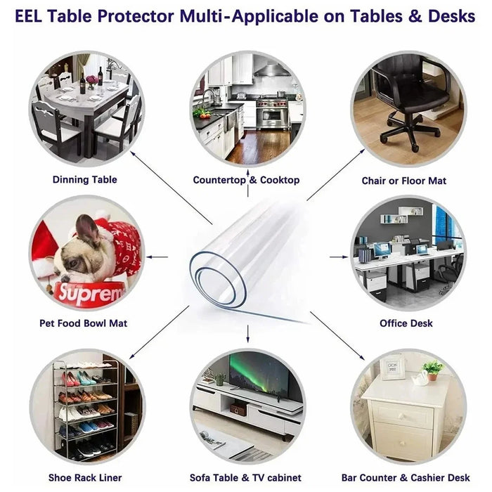 60x90cm 1.5mm Thickness PVC Waterproof Study Table Mat Transparent Desk Pad - 4