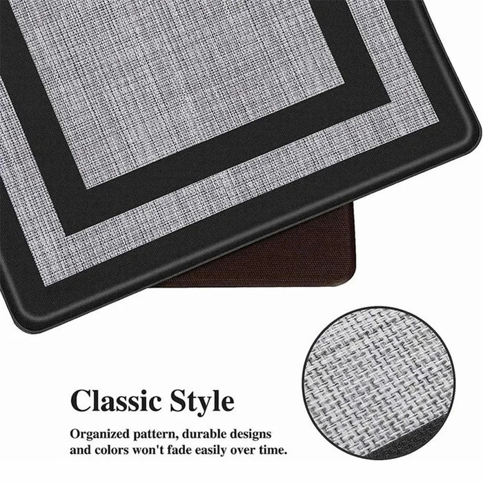 45x150cm PVC Carpet for Kitchen Bathroom Entryway Balcony Non-Slip Floor Mat - Black - 2