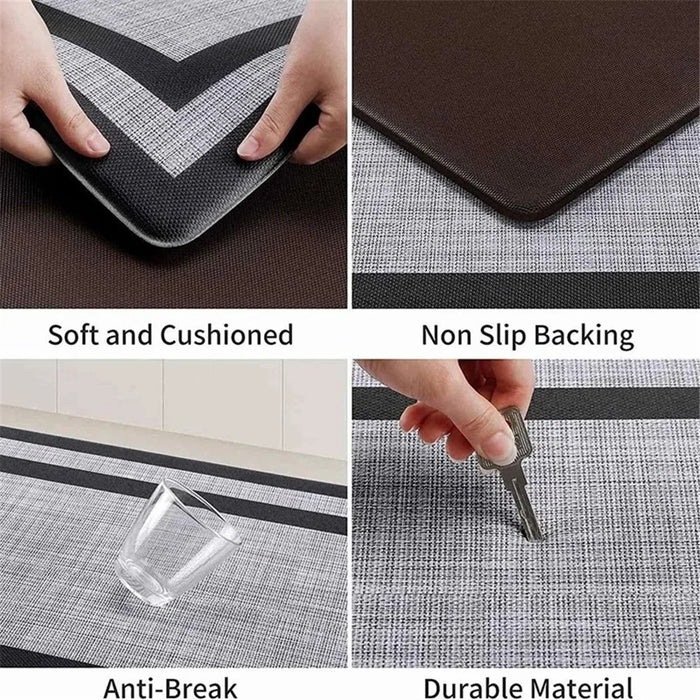45x150cm PVC Carpet for Kitchen Bathroom Entryway Balcony Non-Slip Floor Mat - Black - 4