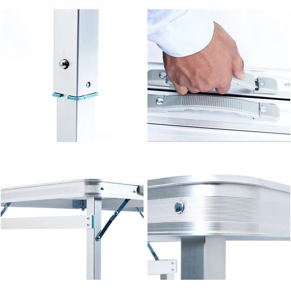 1.8m Length Outdoor Stall Barbecue Table Portable Folding Aluminum Alloy Table - Square Tube - 6