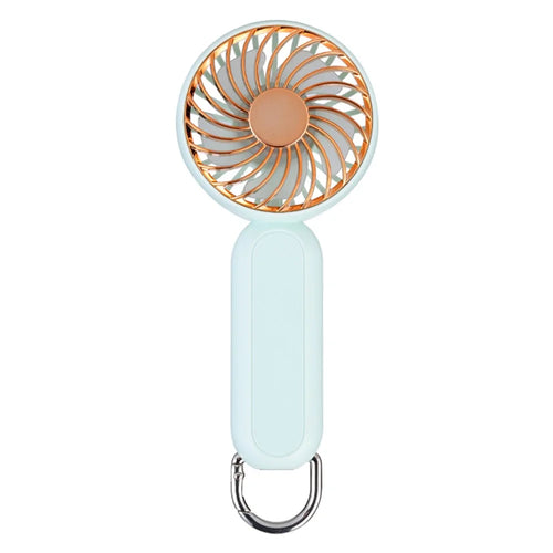 Electroplated Handheld Fan Mini Summer Cooler Hanging Cooling Fan with Carabiner - Green - 1