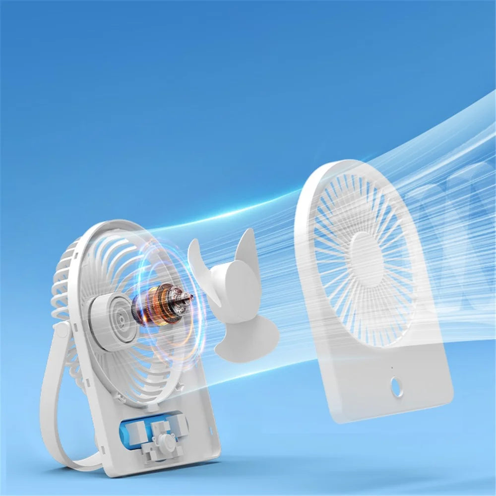 Mini Desktop Wall Hanging Fan Cooler Ultra Thin Summer Cooling Fan - Pink - 5
