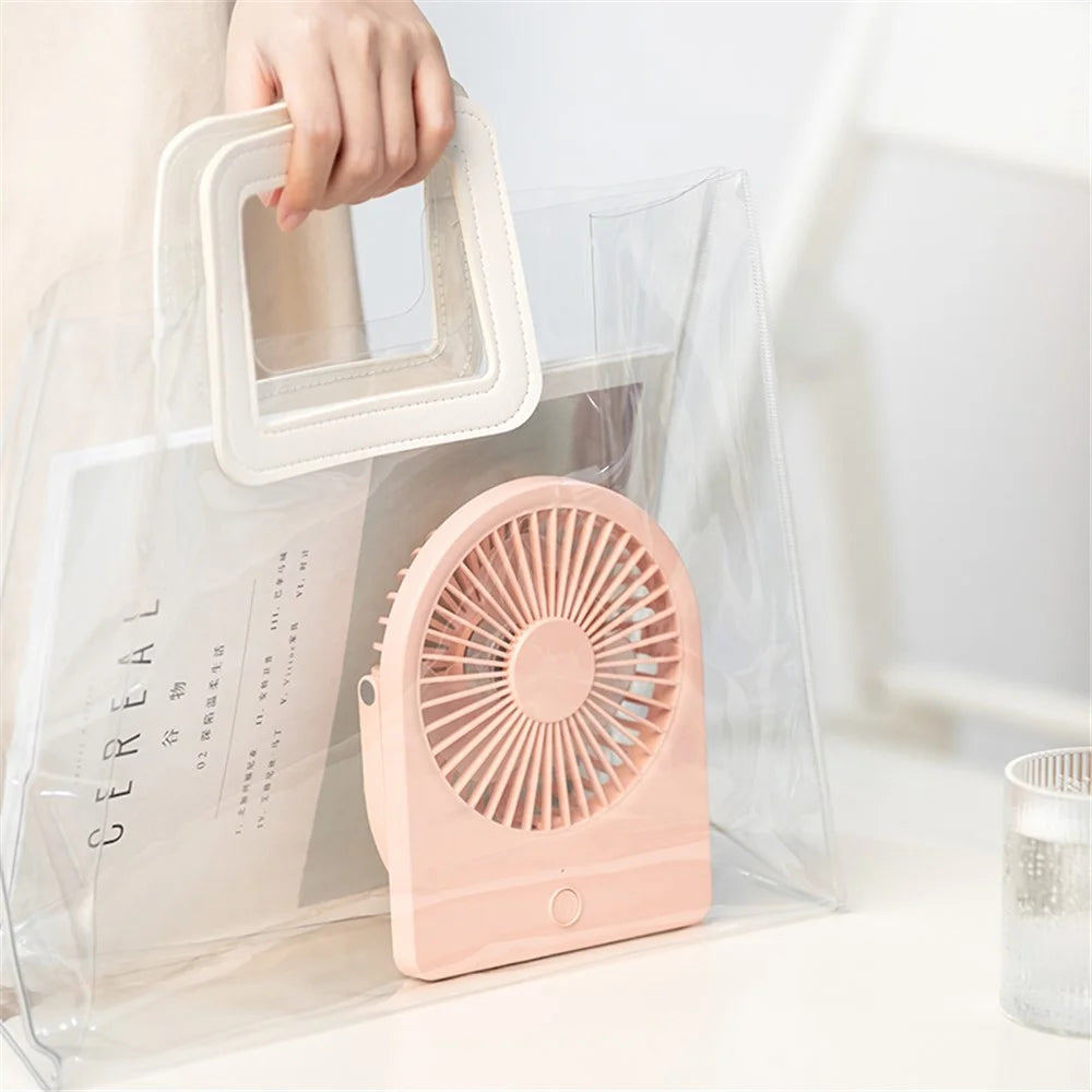 Mini Desktop Wall Hanging Fan Cooler Ultra Thin Summer Cooling Fan - Pink - 6