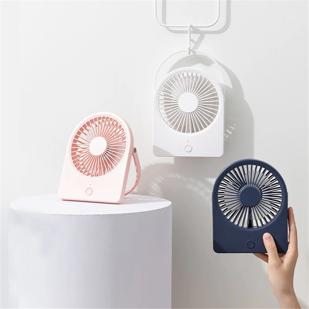 Mini Desktop Wall Hanging Fan Cooler Ultra Thin Summer Cooling Fan - Pink - 7