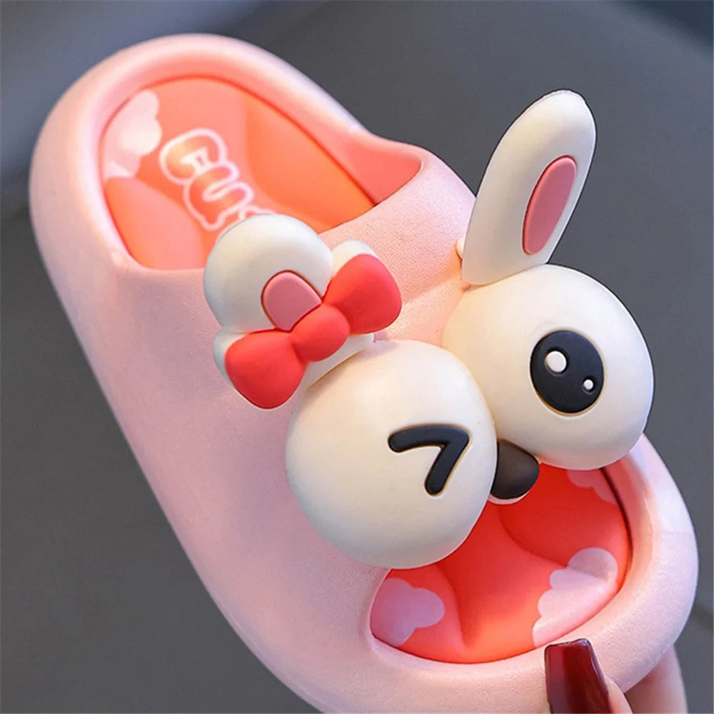 BENBENZHU 1 Pair Summer Children's Slippers Non-Slip EVA Thicken Sole Sandals - Red / 24-25 - 2