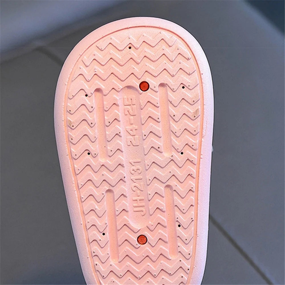 BENBENZHU 1 Pair Summer Children's Slippers Non-Slip EVA Thicken Sole Sandals - Red / 24-25 - 5