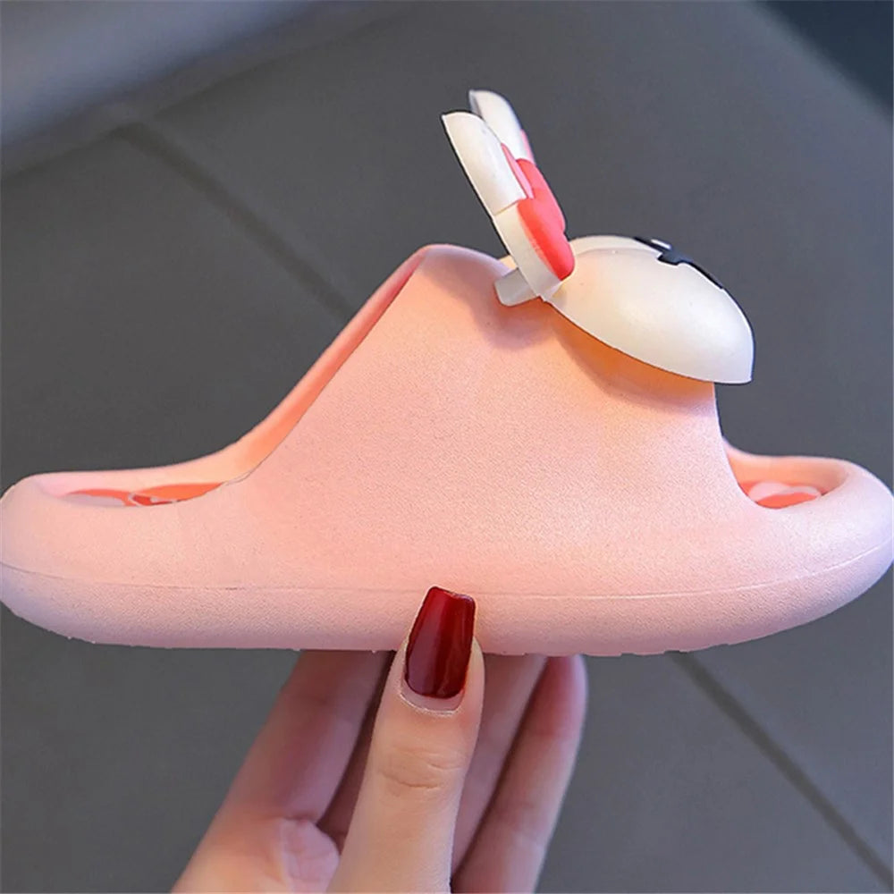BENBENZHU 1 Pair Summer Children's Slippers Non-Slip EVA Thicken Sole Sandals - Red / 24-25 - 6