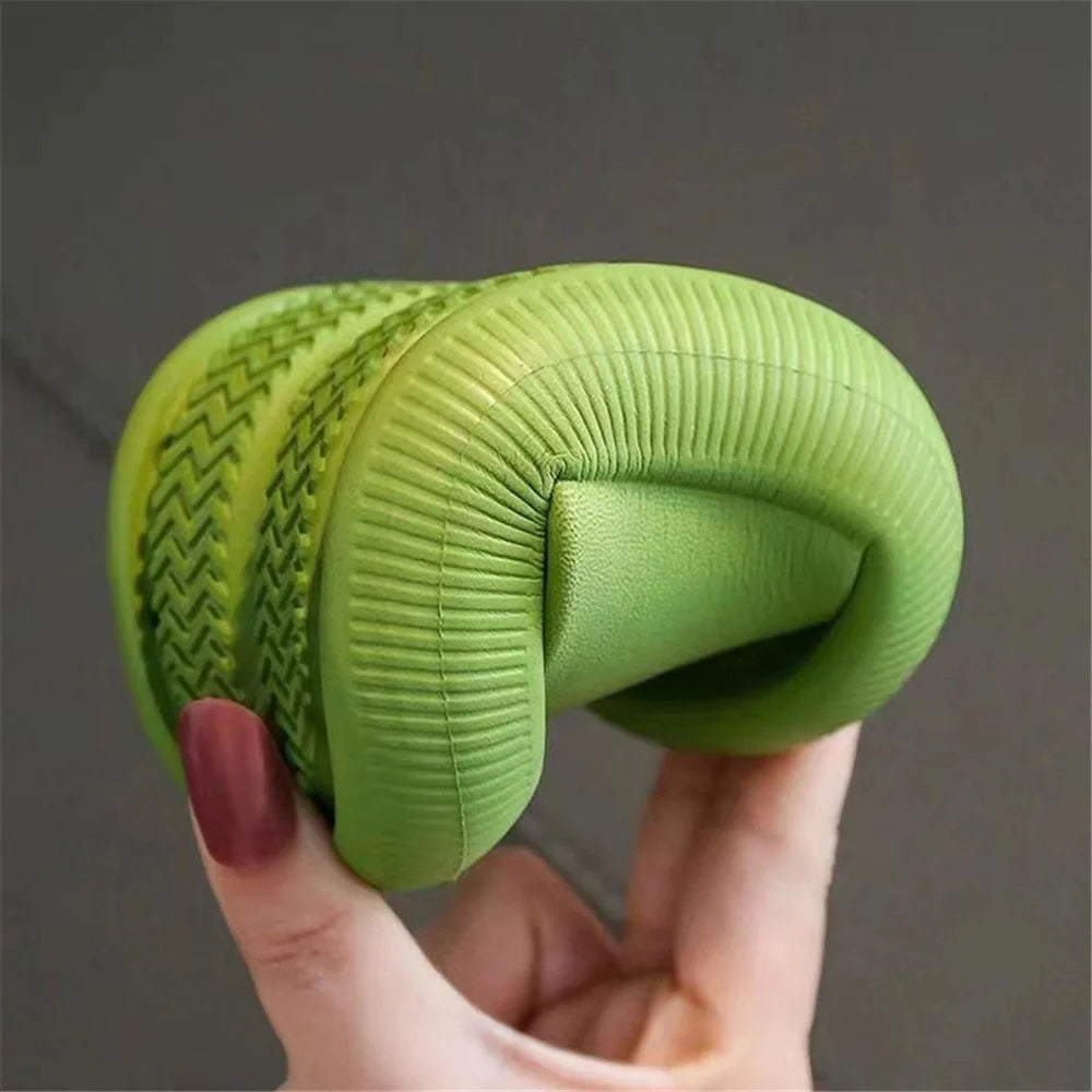 1 Pair Summer Children's Slippers Non-Slip PVC Slippers for Boys and Girls - Green / 24-25 - 3