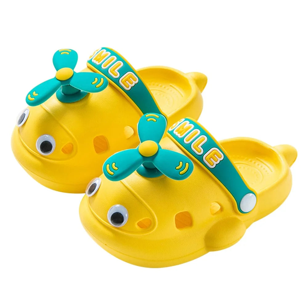 1 Pair Toddler Boys Girls Garden Shoes Cute Airplane Beach Sandals EVA Summer Slippers - Yellow / Size: 20-21 - 1