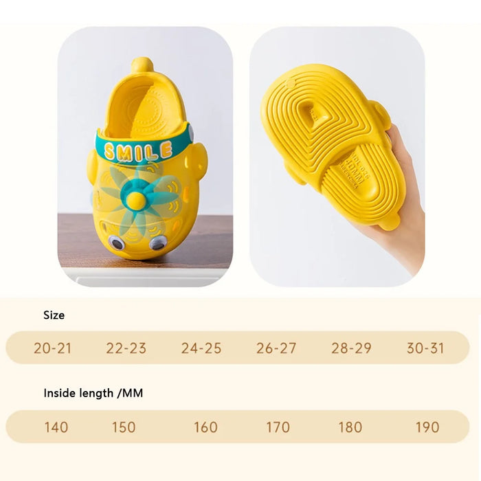 1 Pair Toddler Boys Girls Garden Shoes Cute Airplane Beach Sandals EVA Summer Slippers - Yellow / Size: 20-21 - 6
