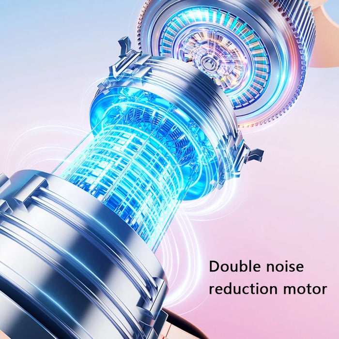 Cartoon Cat Summer Mini Handheld Fan Digital Display Folding Desk Fan with Lanyard - Blue - 3