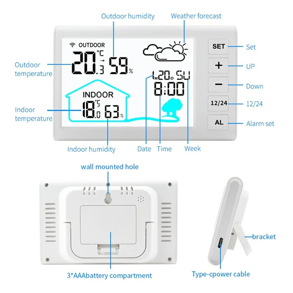 TS-FT006 Indoor / Outdoor Temperature Humidity Monitor Wireless Weather Station Alarm Clock (CE / ROHS Certified) - 2